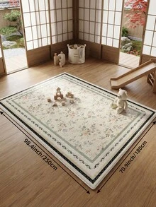 1件香檳色花卉田園風客廳地毯，適用於廚房、餐廳、臥室、房間節日裝飾、室內/室外、辦公室、大廳、防滑門墊、浴室地毯、走廊、書房遊戲區地毯 - 香檳色 - 查看 19