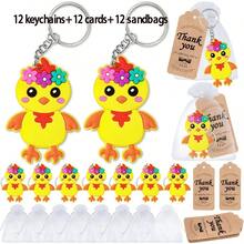 12 Sets Cute Panda Party Favors Including Keychains And Thank You Tags, Great For Panda Lovers, Animal Theme Birthday - Multicolor - View 8
