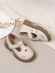 2026 Spring/Summer New Girls' Soft Sole Princess Shoes, Toddler Solid Color Korean Style Casual Shoes, Comfortable Versatile For Outdoor - Beige - View 3