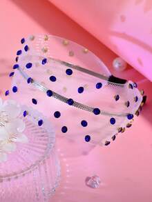 1pc Shiny Rhinestone Mesh Headband, Simple Hollow Wide Band, Holiday Party Casual Daily Women's Hair Accessory - Multicolor - View 11
