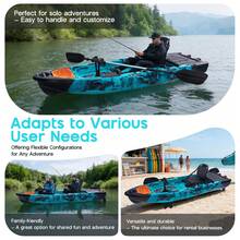 Modular Pedal Fishing Kayak With Fin Drive System, Lightweight HDPE Sit-On-Top Fishing Boat, Adjustable Seat, Large Storage, Portable 2-Piece Design, Paddle Included, 420 Lbs Capacity - Fin Drive - View 5