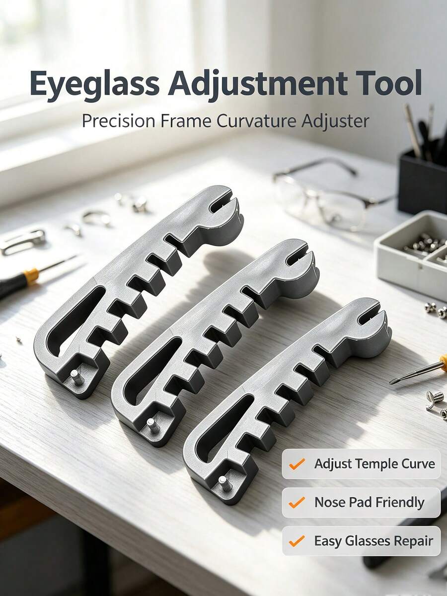 Eyeglass Adjustment Tools, Eyeglass Curvature Adjuster Glasses, Glasses Adjustment Kit, Spectacle Frame Adjustment Tool, Optician Tools, Suitable For Eyeglasses Repair And Adjustment - A - View 1