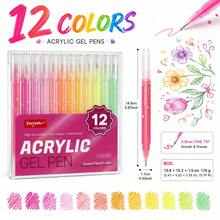 12/36 Colors Metallic Glitter Gel Pen Set, Student Planner DIY Painting Pens, Layerable Waterproof 0.8mm Acrylic Marker Pens For Outlining And Highlighting - Sets - View 14