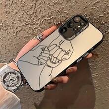 Custodia per telefono con design a linee creativo e personalizzato, adatta per Samsung Galaxy S25 S24 S23 S22 S21 S20 FE Ultra Plus 4G 5G, con copertura posteriore opaca anti-caduta. - nero traslucido - Visualizzare 6