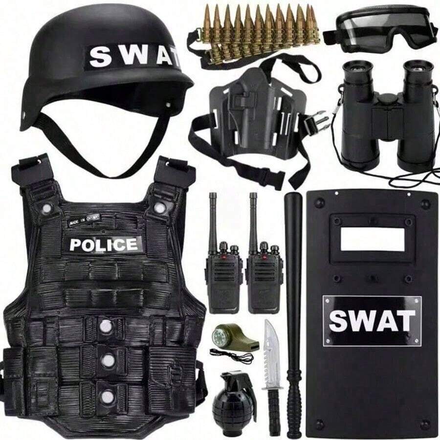 角色扮演服装，过家家道具，特警服装套装，CS游戏角色扮演套装，派对服装套装，男孩礼物，生日礼物，圣诞礼物