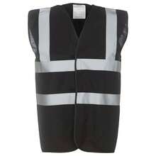 Yoko Unisex Adult Hi-Vis Waistcoat - Black - View 2