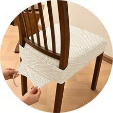 Modern Solid Color Jacquard T-Shaped High Elasticity Chair Covers, 2pcs Elastic Dining Chair Back Cushion Covers, Soft Removable Dining Chair Covers, Dining Chair Pad Protector (Back Cover, Multiple Colors Available) - Chair Cover - View 14