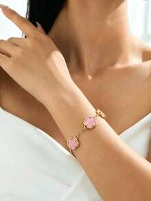 Bộ 5 vòng tay cỏ ba lá nhiều màu thời trang, bộ vòng tay đa năng dành cho nữ - Nhiều màu - Xem 11