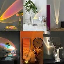 USB Interface LED Angel Eye Projection Light - Color Changing Night Light Projector With 4-Color Sunrise Halo Atmosphere Light, Suitable For Bedroom, Office, Home Decor - Soft Light Creates Cozy Atmosphere - Multi-color light - View 10