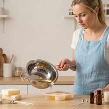 Candle Making Pouring Pot With Heat-Resistant Handle, Wax Melting Pot, DIY Handmade Soap Making For Beginners, 400/600/1200ml - Stainless Steel - View 3