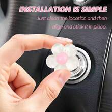 Car Interior Fresh Flower Start Button Decoration - A - View 4