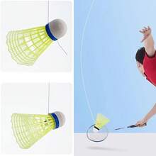 1 Set Badminton Rebound Training Kit, Indoor Glossy Badminton, Portable Badminton Training Equipment | Badminton Set With Elastic Shuttlecocks (Racket Not Included) - Multicolor - View 3