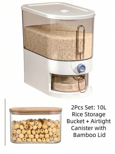 1 pièce Conteneur de stockage de riz anti-insectes, hermétique & anti-humidité, Fresh-Lock, grande capacité, convient pour le Festival du Printemps, la cuisine, le camping, l'hôtel, le B&B, le restaurant, toutes les saisons