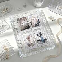 Transparent Crystal Ripple Photo Album, A5 Loose-Leaf 4-Slot 3-Inch Card Collection Notebook, Suitable For Card Collection, Idol Photo Cards, Calendar Making, Photo Album Making,Card Holder - One Size Fits All - View 2
