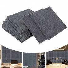 12Pcs High-Density Soundproof Panels, Sound-Insulating Panels, Sound Absorbing - Dark Grey - View 7
