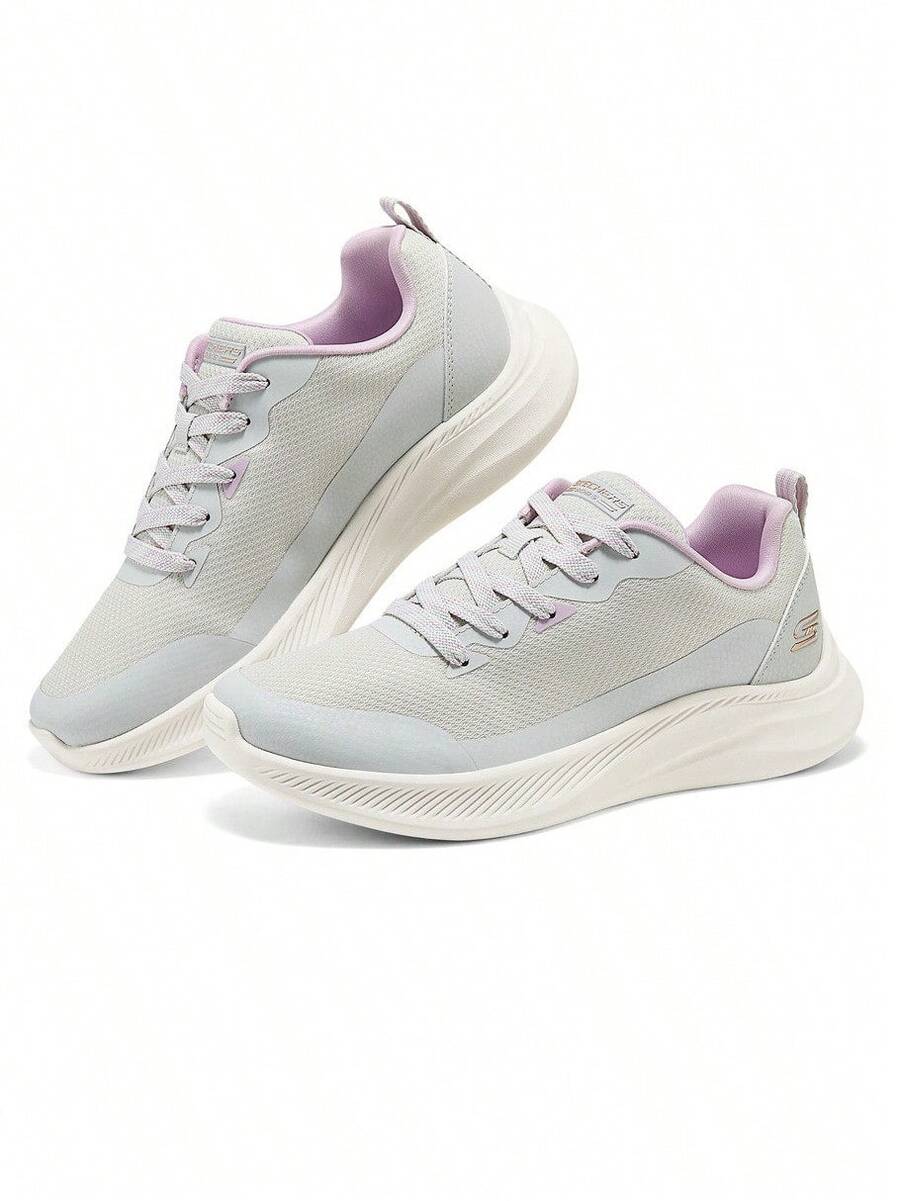 Skechers Women's Hollow Out Breathable Mesh Splicing Lightweight Cushioned Walking Shoes Sports Casual Shoes - Light Grey - View 1