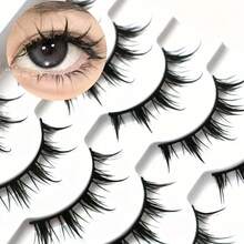 Anime-Inspired False Eyelashes, 5 Pairs Cartoon Eye Faux Lashes, Dramatic Look Demon Style, Volumizing & Lengthening - 查看 9