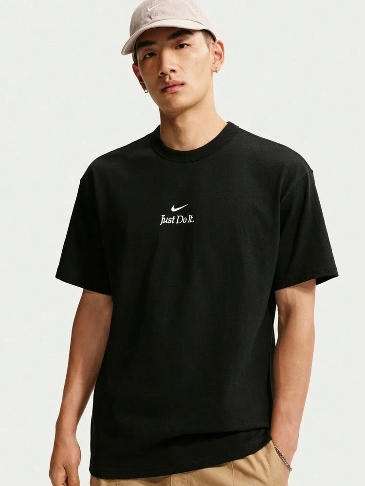 Nike Men's AS M NSW GFX TEE Short Sleeve T-Shirt Knit Collarless Short TIW1194-010 - Black - View 1