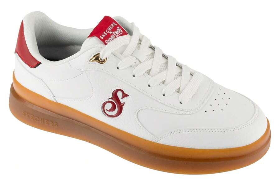 Skechers Duraleather Lace Up Snoop Cupsole Sneaker - White Mens Sneakers - White - View 1