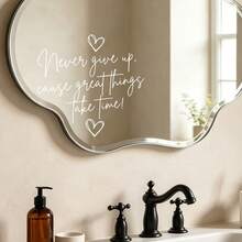 Simple And Inspiring Positive Energy Quotes Mirror Stickers, Double-Sided Visible PVC Electrostatic Adsorption Glass Stickers, Suitable For Bathroom Mirrors, Bedroom And Living Room Window Decoration. - Text Stickers - View 9