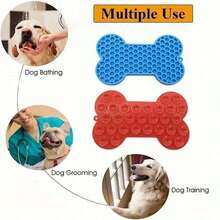 1pc Bone Silicone Licking Pad For Dogs, Slow Feeding Pad, Pet Slow Feeding Pad - Multicolor - View 7