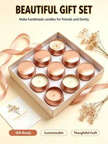 10 buah Kaleng Lilin Kosong Logam Warna Rose Gold dengan Tutup yang Sesuai, Wadah Lilin Besi Bulat Tanpa Lilin, Wadah Buatan Tangan Serbaguna untuk Pembuatan Lilin Aromatik DIY, Dekorasi Meja Pernikahan, Dekorasi Rumah, Hadiah Buatan Tangan untuk Liburan, dan Penyimpanan Perhiasan Kecil - 10 buah - View 2