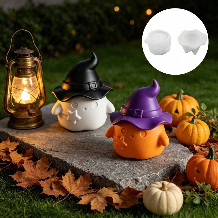 SILIKE LUFEI 2 buah Cetakan Silikon Resin Bentuk Kotak Penyimpanan Hantu Halloween, Cocok untuk Membuat Resin Epoksi, Plester, Lilin, Produk Aromaterapi, Cetakan Silikon untuk Pajangan Dekorasi Rumah - cetakan silikon - View 1