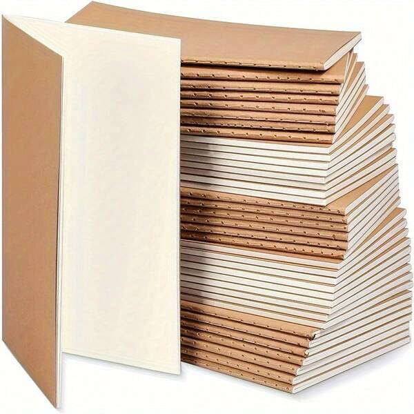 1/6/12pcs Kraft Paper Notebooks, Bulk Small Mini Notebooks, Travel Journals, Suitable For Students, School, Office Writing, Classroom Projects, 13.0 X 8.99cm Quick Notes, Diary Recording (Brown Cover, Unlined Blank)