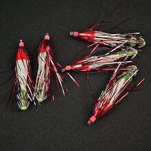 Avlcoaky 5pcs Glow Squid Jig Hook Squid Umbrella Hook Shrimp Fishing Lures Saltwater Cuttlefish Octopus Lures - Multicolor - View 4