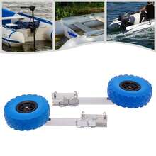 Set ruote di trasporto per gommoni gonfiabili, blu in acciaio inox e schiuma plastica, portata max. 150 kg, pneumatici Ø 25 cm per gommoni, trasporto breve in spiaggia - Blu - Visualizzare 6