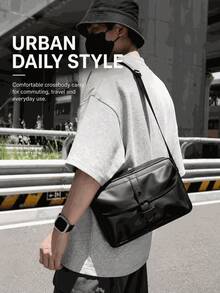 Men's Japanese Minimalist Crossbody Shoulder Bag, High-End Casual Commute Travel Daily Large Capacity Messenger Bag - Multicolor - View 2