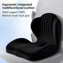 One-Piece Memory Foam Seat Cushion, Ergonomic Design, Enhanced Back Support, Breathable Hollow Structure, Suitable For Office Chairs, Hip Shaping Cushion, Relieves Long-Sitting Fatigue, Applicable To Multiple Scenarios - Multicolor - View 7
