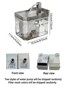 1.5L/50.73 OZ Cat Water Fountain USB Powered Circulating Filter Water Dispenser Quiet Water Pump Automatic Filter Transparent Water Dispenser Lift Machine Suitable For Cats And Small Dogs (Non-Rechargeable, Plug-In Use) - 1.5升 - 查看 7