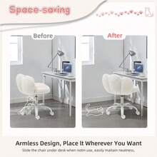Techigher Cute Plush Office Chair With Cat Paw Design, Swivel Desk Chair For Girls & Teens, Fluffy Dressing Table Vanity Chair With Metal Base, Height Adjustable Soft Computer Task Chair - Multicolor - View 6