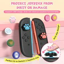 Pelindung Joystick Silikon Bertema Game yang Lucu untuk Switch 2/NS2/Switch2 - Desain Hewan & Karakter yang Cerah, Pelindung Joystick Thumb Rocker yang Tahan Lama, Pegangan Anti Selip, Mudah Dibersihkan, Aksesori Gaming, Desain yang Menyenangkan, Halus - View 4