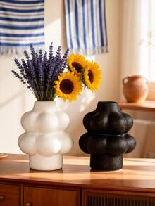 1 pieza Jarrón de cerámica mate con forma de nube, soporte para flores, múltiples colores, estilo minimalista moderno, decoración de escritorio, adecuado para boda, fiesta, hogar, oficina, Halloween, decoración navideña - florero - Ver 4