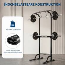 Power Tower Dip-Station & Klimmzugstange – höhenverstellbar für Zuhause, Multifunktions-Kraftstation für Klimmzüge, Dips, Liegestütze – bis 150 kg belastbar - Schwarz - Übersicht 5