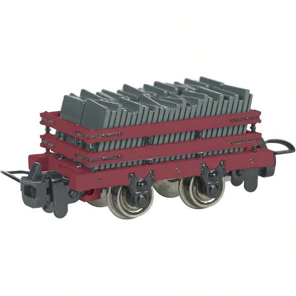 Trenes - Vagón de Pizarra de Vía Estrecha de Amigos con Carga - ROJO - Modelo HO que Corre en Vía de Escala N