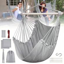 Hängesessel mit ergonomischer Form und 3 passenden Kissen, gemütliche Schaukelstühle für Balkon, Schlafzimmer und Wohnzimmer im privaten Wohnbereich Maximale Tragfähigkeit 200 kg - Grau - Übersicht 1