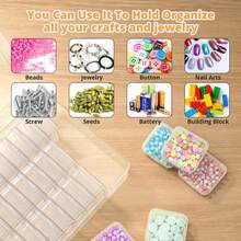 31pcs Bead Storage Box Set, 1 Large Box + 30 Small Transparent Plastic Compartment Storage Boxes With Hinged Lids, Rectangular Mini Compartment Boxes, Suitable For DIY Jewelry Making, Bracelet Beads, Nail Art Accessories, Small Parts Sorting, Valentine's Day Gift For Women - Multicolor - View 4