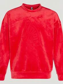 Adidas Men's NYR GFX SWT Knit Pullover Sweatshirt KE4069 - Red - View 6