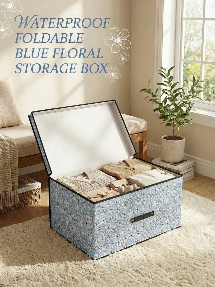 A Waterproof, Foldable Storage Box/Underwear Organizer/Cartoon Toy Storage Box/Organizer. - Style C - Flower Among Gentlemen Storage Box - View 1
