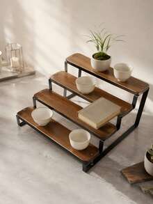 Kệ tổ chức để bàn 4 tầng dạng bậc thang màu gỗ óc chó – phù hợp để đựng mỹ phẩm trong phòng ngủ, hũ gia vị trong nhà bếp hoặc các vật dụng chung trong phòng khách và phòng tắm; giá trưng bày hoàn hảo cho đồ sưu tầm, trang sức và nước hoa. - Nhiều màu - Xem 8