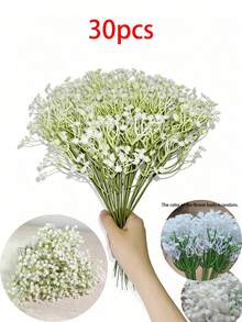 900朵人造透氣花束 - 滿天星，適用於婚禮裝飾、派對桌飾、酒店裝飾、花藝設計。人造滿天星花朵具有逼真質感，適用於週年紀念、婚禮、訂婚、酒店、畢業派對等。(900/600/300/30 花蕾)，美觀 - 白色 - 查看 13