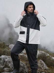1 Set Unisex Adult Split Raincoat Suit, Includes Waterproof Jacket And Rain Pants, Hooded Full Body Waterproof, Specially Designed For Motorcycle Riding Heavy Rain Protection; Full Coverage Waterproof Rain Gear Set - Men's and Women's Styles - View 12