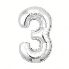32 Inch Silver Number Foil Balloon, Large Standing Mylar Number Balloon For Birthday Party Decor, Anniversary, Store Opening - 32-inch Silver Number Balloon - View 7