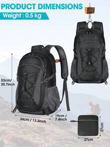 NEWHEY Ransel Hiking Tahan Air 40L, Ransel Camping Lipat Ringan, Ransel Perjalanan Luar Ruangan Pria - MultiWarna - View 5