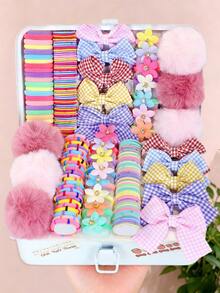 8/162/Pcs/Set Flower & Bow Colorful Hair Accessories Set, Sweet Hair Accessories - Suitable For Girls And Women, Daily Essential - Multicolor - View 16