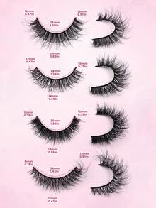 MAANGE 20 Pairs Large Capacity Mixed Style False Eyelashes Set, Cat Eye Cartoon Lashes, Lightweight Airy Feather-Like Dense 3D Soft Full Strip Lashes, Natural Thick Makeup Versatile Multi-Style, Strip Lashes, Essential For Dating And Travel, Gift For Women, Large Capacity Makeup Brush Gift - Multicolor - View 6