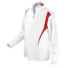 Spiro Unisex Adult Trial Zip Neck Training Top - Red/White - View 2